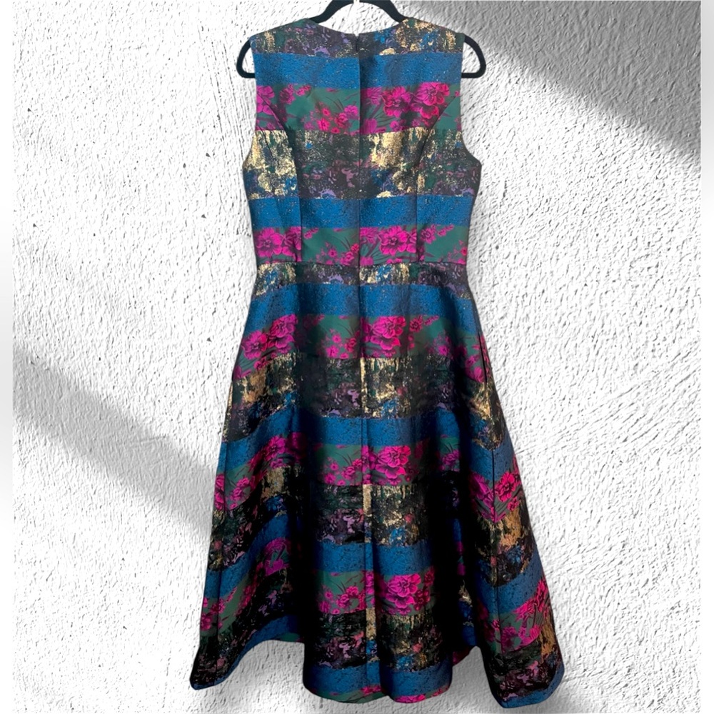 NEW Kay Unger Faye Painterly Jacquard Cocktail Dress - Picture 11 of 15